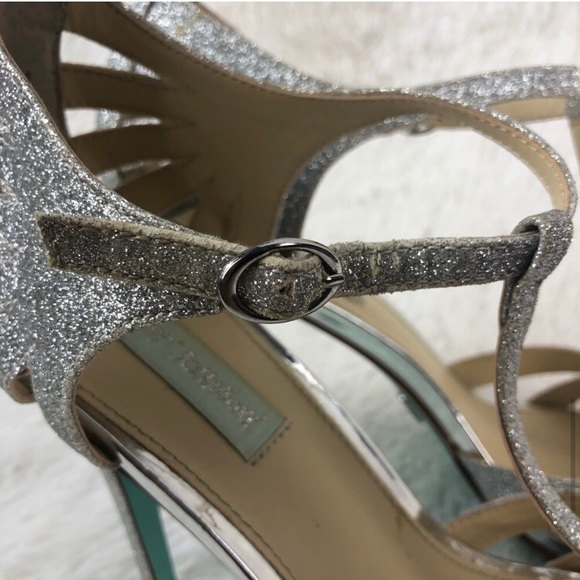 BETSEY JOHNSON Blue Silver SB-Tee Dress Sandals - Picture 8 of 13